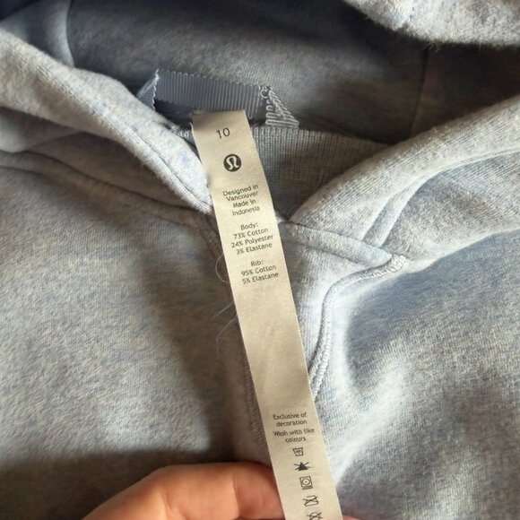 Lululemon All Day Hoodie Sweatshirt Size 10 Heather Light Blue - Picture 4 of 4